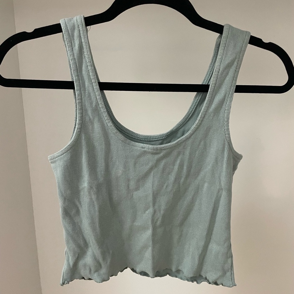 Mint Green Loose Ribbed Tank Top